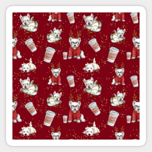 Christmas westies red pattern Sticker